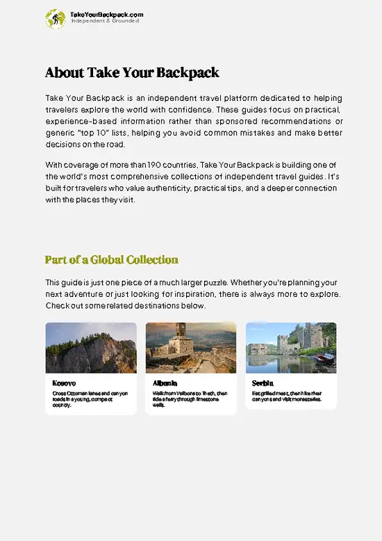 example page 1 from our offline Travel Guide for North Macedonia